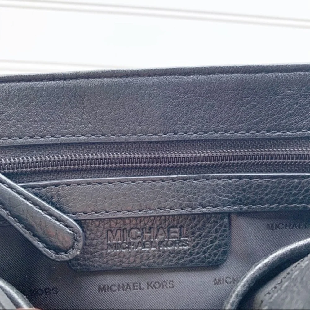 Michael Kors Isadore Black Medium Suede Satchel
